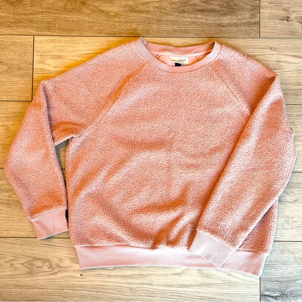 Universal Thread Dusty Pink Textured Sweatshirt Women's Size Medium